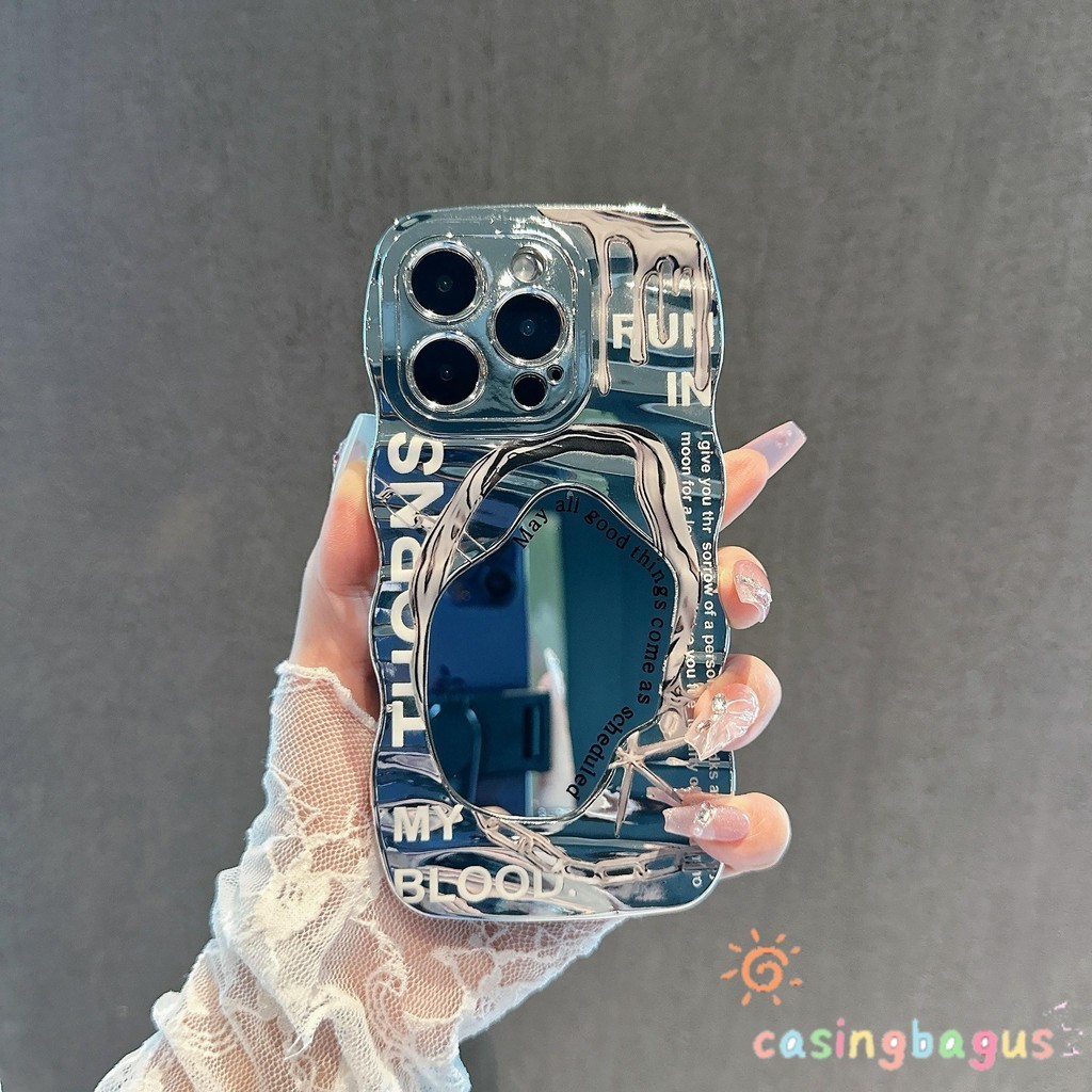 Samsung  Case huruf perak Mirror Case Cermin Casing Hp Samsung A02SM02SA03SA03A04M04F04A10M10 A10S M