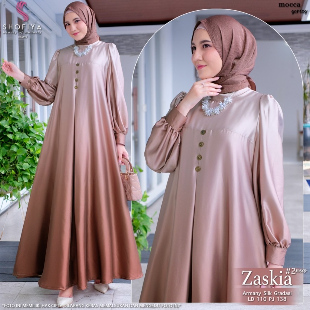 [NEW] GAMIS DRESS ZASKIA BY SHOFIYA // FASHION MUSLIM KEKINIAN ORIGINAL // GISEL #2 BY UWAIS // MEGH