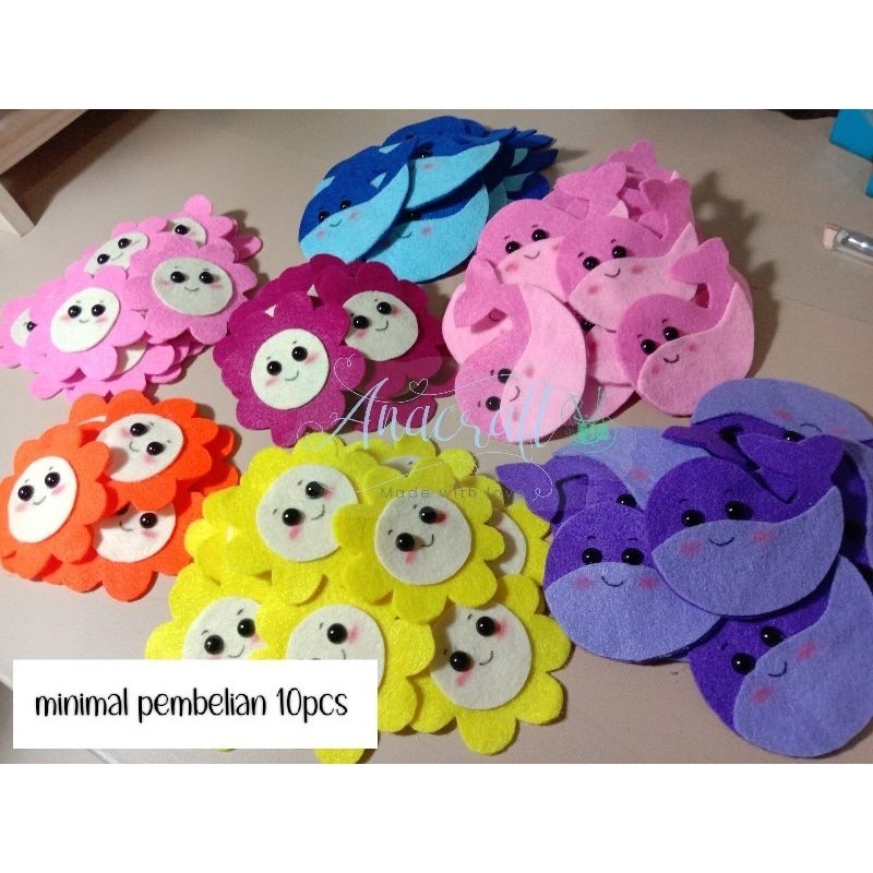 aplikasi spon eva flat karakter spon eva, hiasan spon eva, prakarya anak