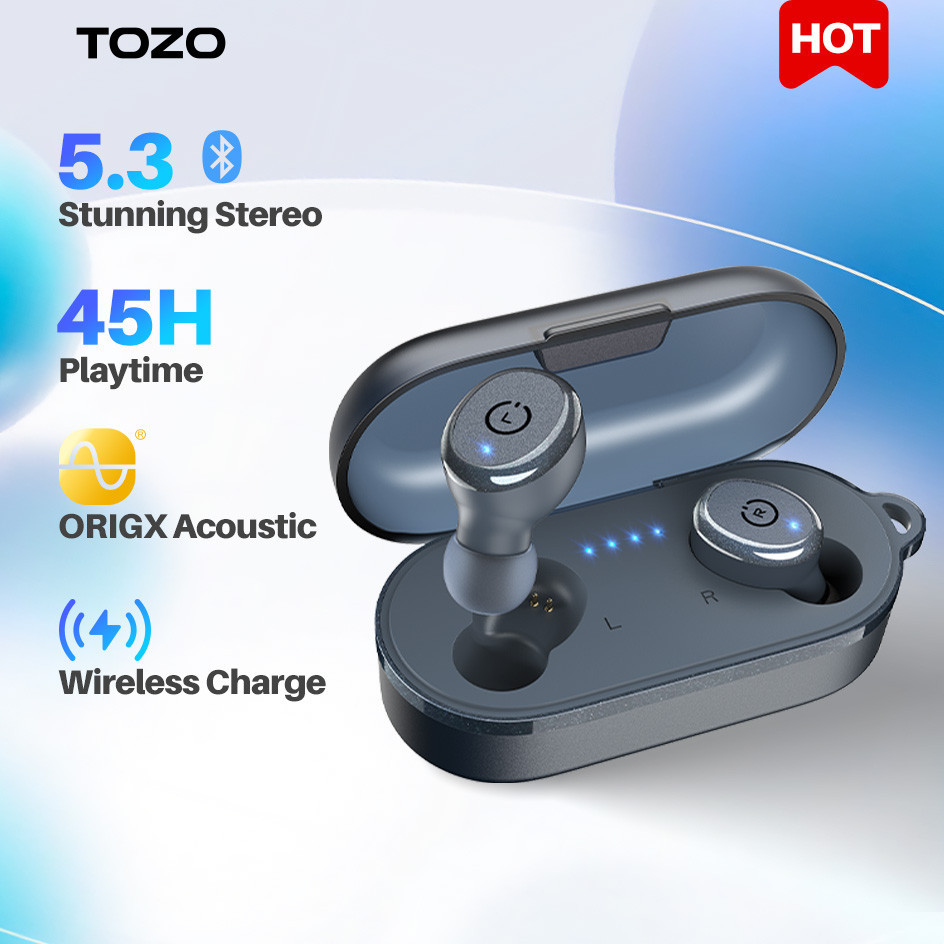 TOZO T10 Wireless Earbuds with Bluetooth 5.3 Earphones , IPX8 Waterproof Stereo Headphones With in E