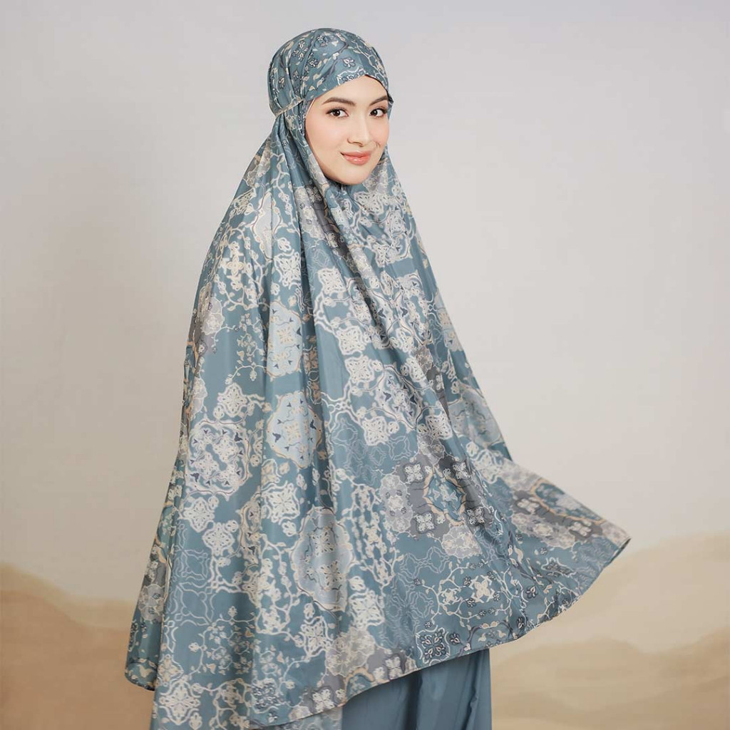 Mukena Traveling Mini Alif Modern Wear Turkish Motif Parasut Premium Korea Travel - Cirali ( MKN-P09