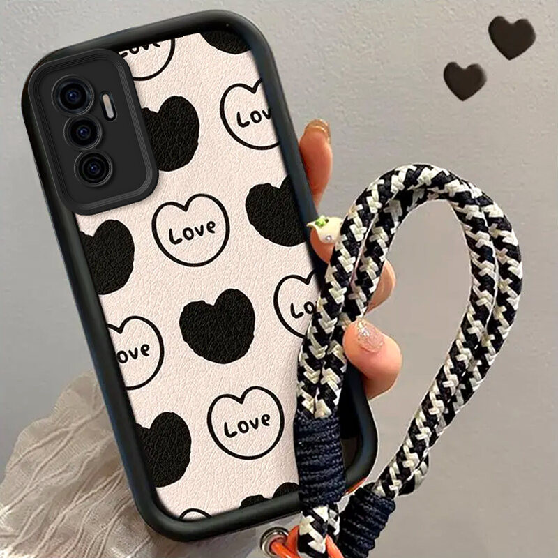Case  Vivo V23e 5G Love Bentuk cinta Gaya sederhana (Without Lanyard)