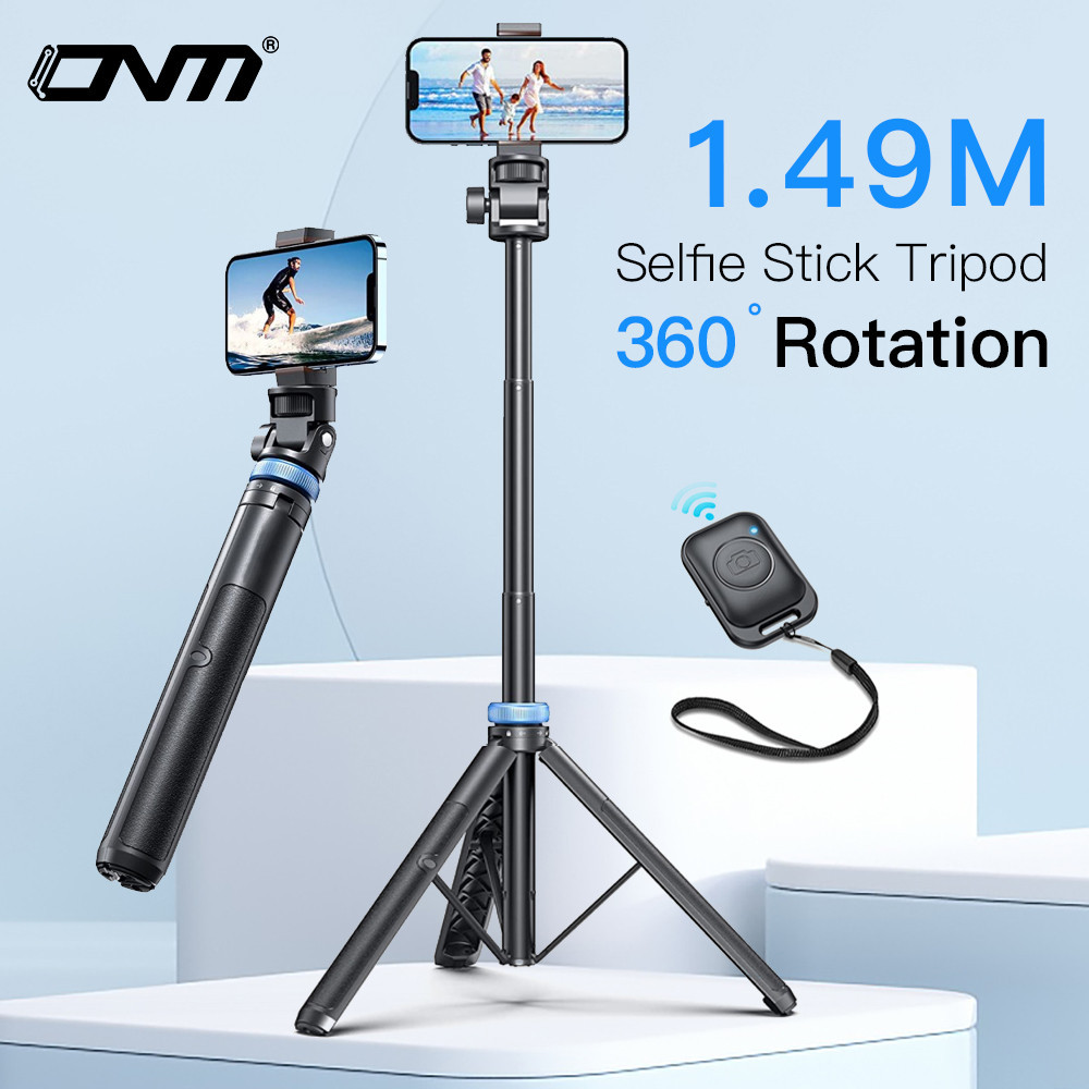Selfie Stick Tripod for iPhone 15 14 13 12 Pro Max Plus Samsung GoPro Lightweight With Wireless Blue