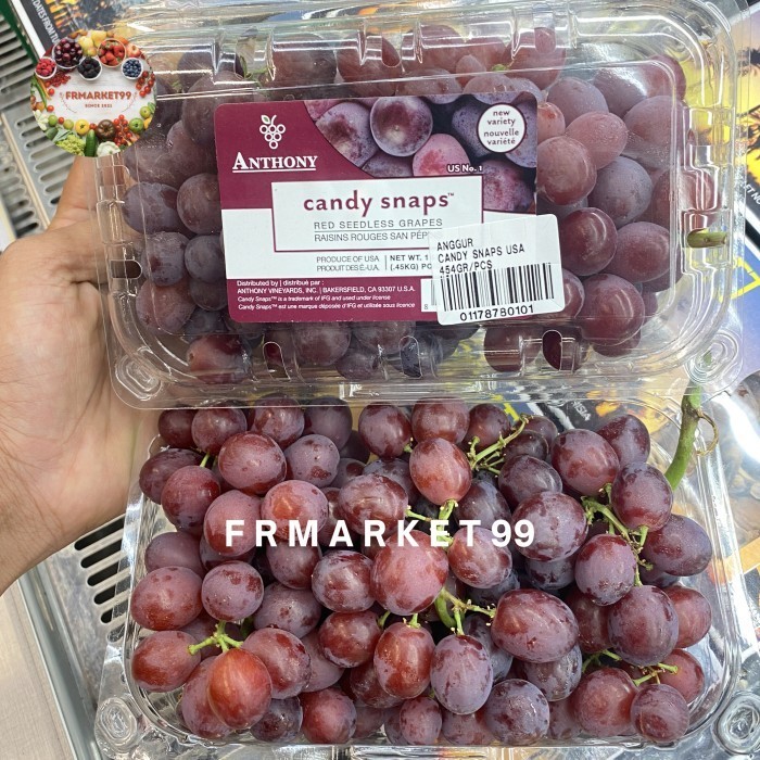 

Anggur Candy Snaps Usa Manis & Wangi / Buah Anggur Candy Snaps Tanpa Biji / Pack