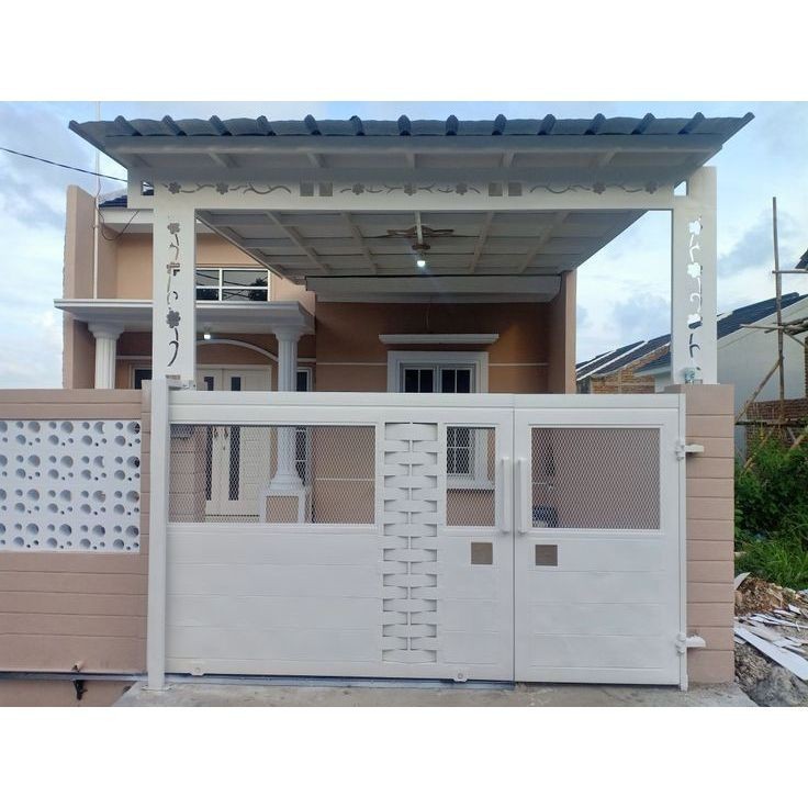 pagar rumah minimalis bahan GRC dengan varian warna putih