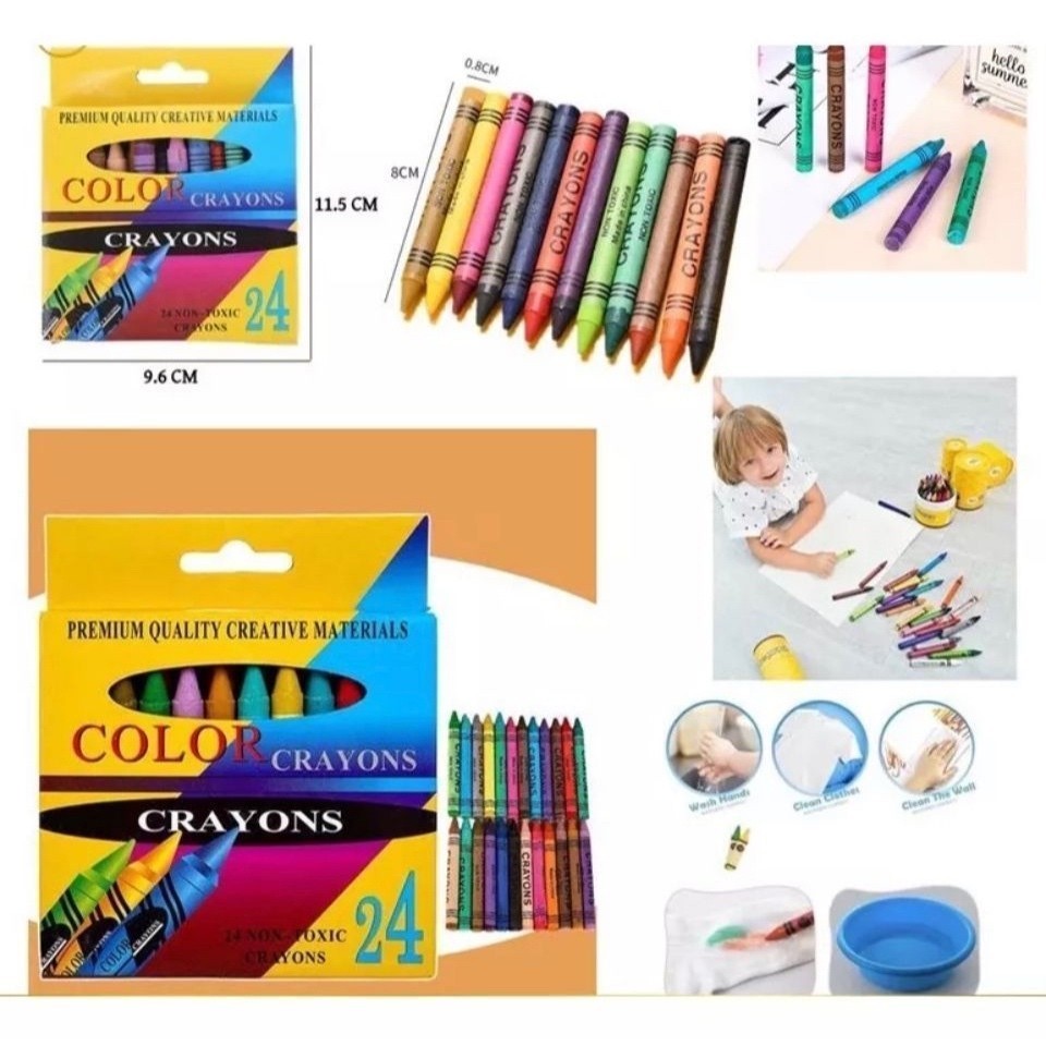 

KRAYON GAMBAR Set / Alat Lukis Alat Mewarnai Art Set 24 pcs / Pensil warna non toxic [GrosirmainanJKT]