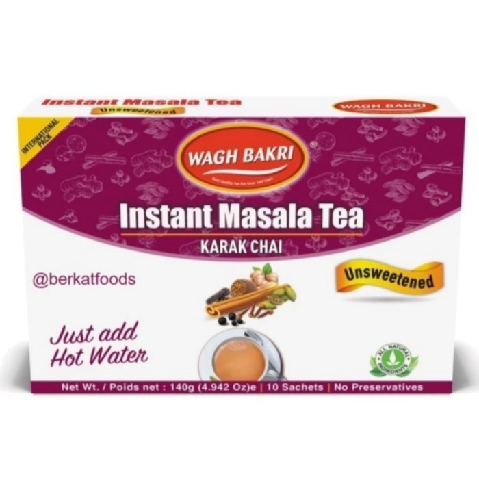 

Wagh Bakri Instant Masala Tea Unsweetened / Karak Chai India Rempah