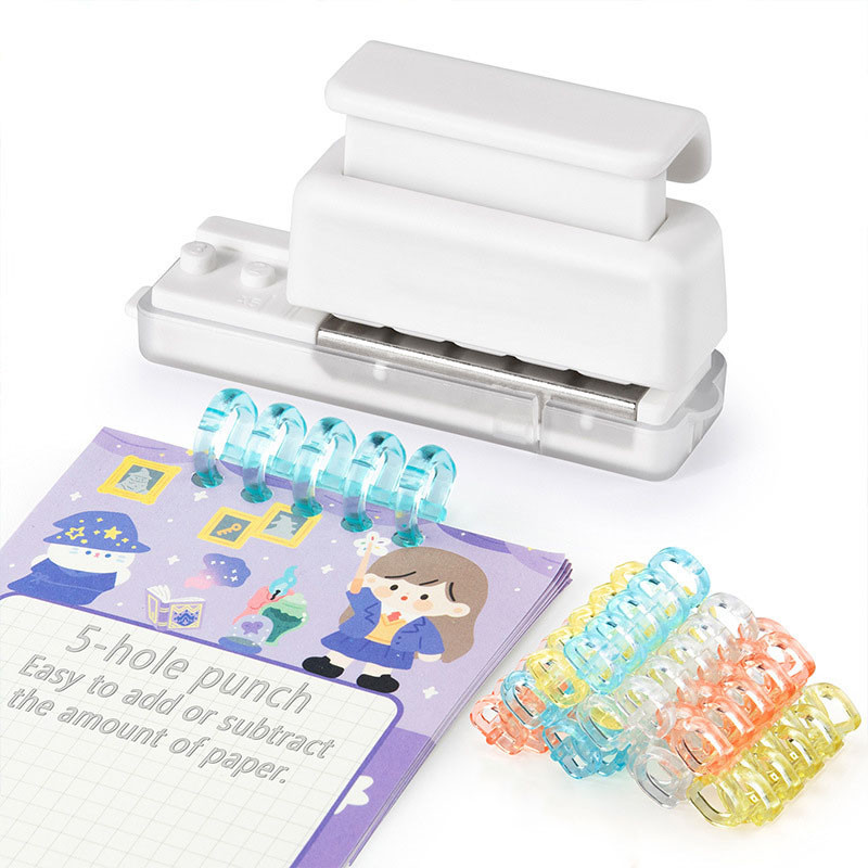 

Mini 5 Holes Puncher A5 B5 A4 Loose Leaf Notebook Paper Puncher Tool Loose-leaf Binding Ring Student Office Stationery Supplies