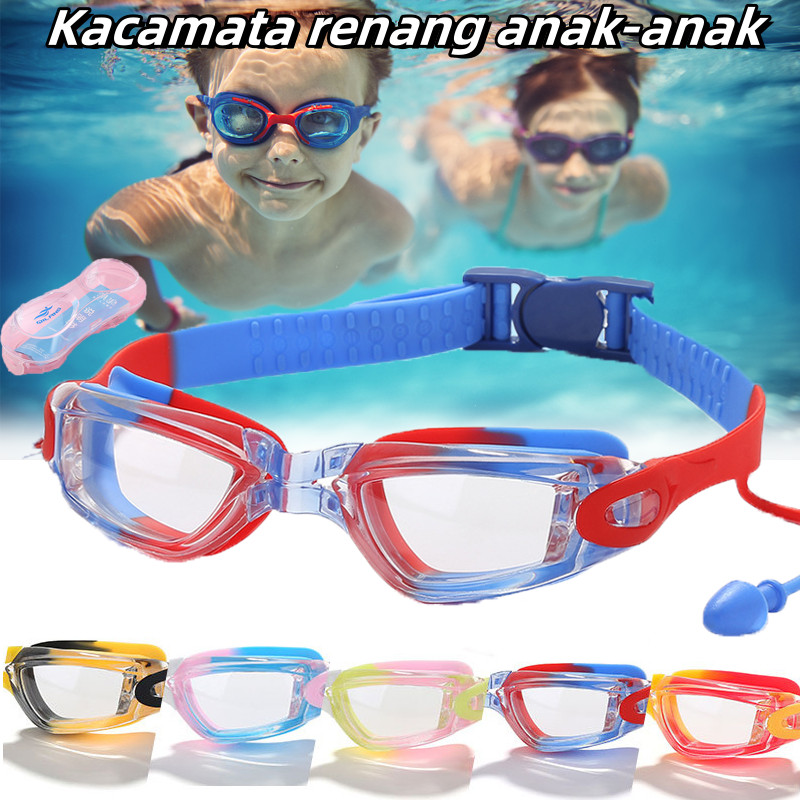 Kacamata Renang Anak/ Kacamata Renang Dengan Karet Silikon Eartip /Kacamata Berenang Anak