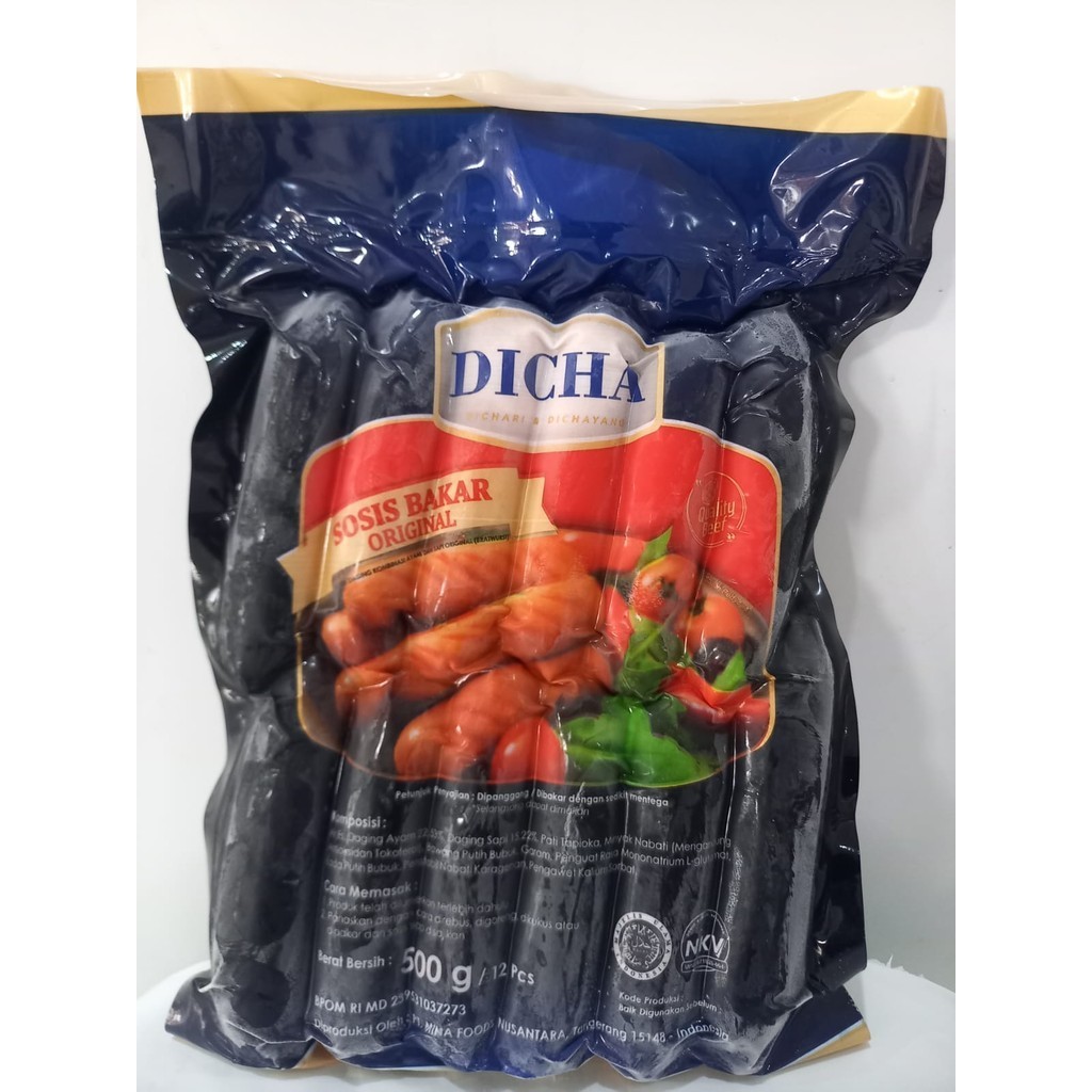 (READY STOCK) PREMIUM DICHA SOSIS BAKAR ORIGINAL ISI 12 500 GR HALAL FROZEN FOOD