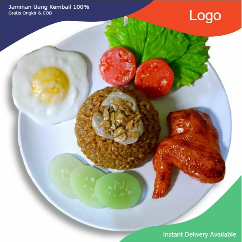 Replika makanan paket lengkap Nasi goreng / Dummy Makanan / Edukasi / Mainan anak / Dekorasi
