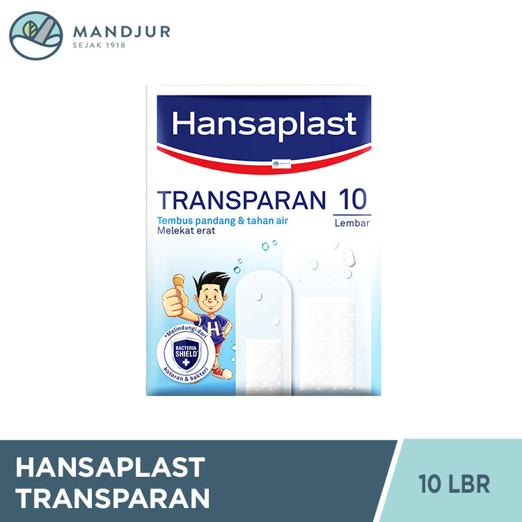 Hansaplast Plester Transparan 10 Lembar - Plester Transparan Anti Air