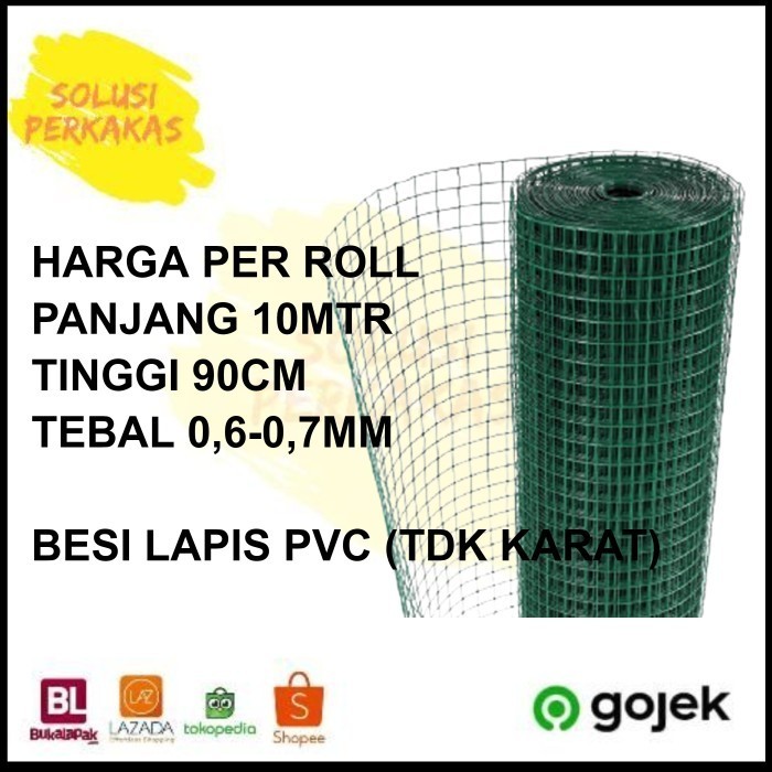 Kawat loket PVC /kawat RAM PVC ayakan kandang / kawat 1/2" x 10 Meter - 1cm