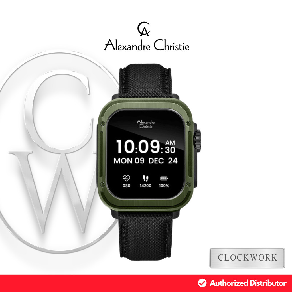 Jam Tangan Pria Alexandre Christie Smart Gen 3 AC S003 MFLGABA Kulit Smartwatch Casual Hijau