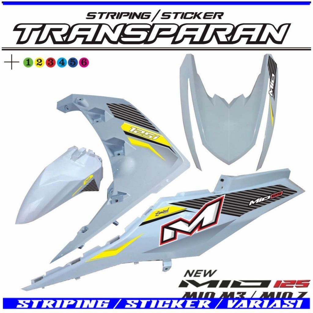 STRIPING STIKER M3 TRANSFARAN MIO M3 / MIO Z VARIASI VARIASI TRANSPARAN STIKER polet simple transpar