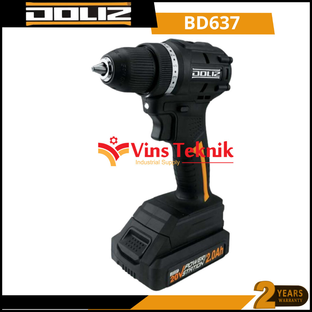 Cordless drill driver mesin bor baterai set BD637 DOLIZ BD 637