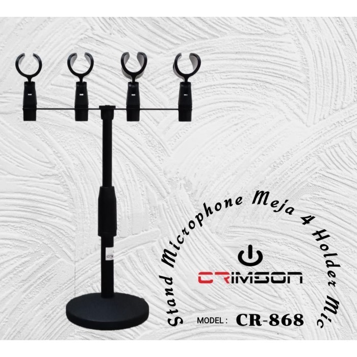 Distributor STAND MIC 4 HOLDER TINGGI DAN PENDEK Merk CRIMSON CR-868 / CR-878 - CR-868 (Pendek) - CR