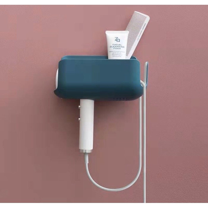 

Gantungan Hair Dryer Holder 3m Self adhesive Sleek Bathroom Organizer - Navy Blue c3