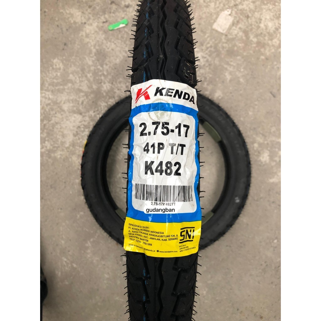 ( TUBETYPE ) KENDA K482 275 17 Ban Luar untuk Motor BEBEK RING 17