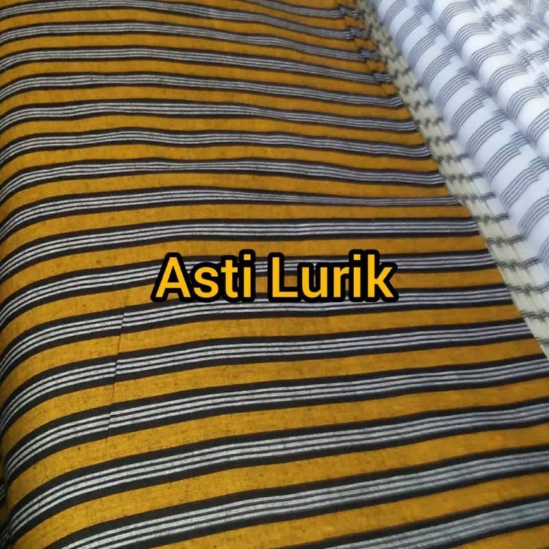 LURIK Tenun Lurik Lurik  x  . Lurik ATM ASLI . Lebar Besar . Kain Kuning cantik cerah , bukan batik,
