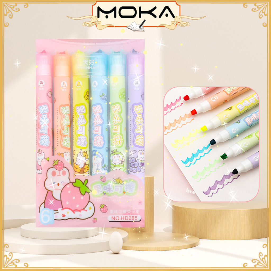 

MOKA STABILO ISI 6 WARNA BISA DIHAPUS MOTIF KARTUN LUCU BERAROMA FRUITY MENYEGARKAN MKP103