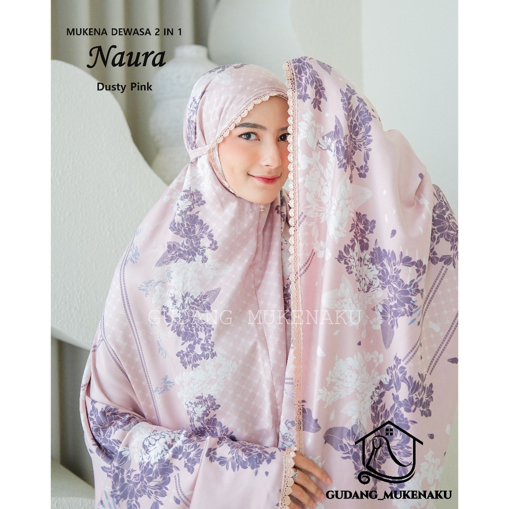 MUKENA DEWASA BAHAN SILKY PREMIUM TRAVEL 2IN1 RENDA GOLD IMPORT MEWAH CANTIK JUMBO BY GUDANG MUKENAK