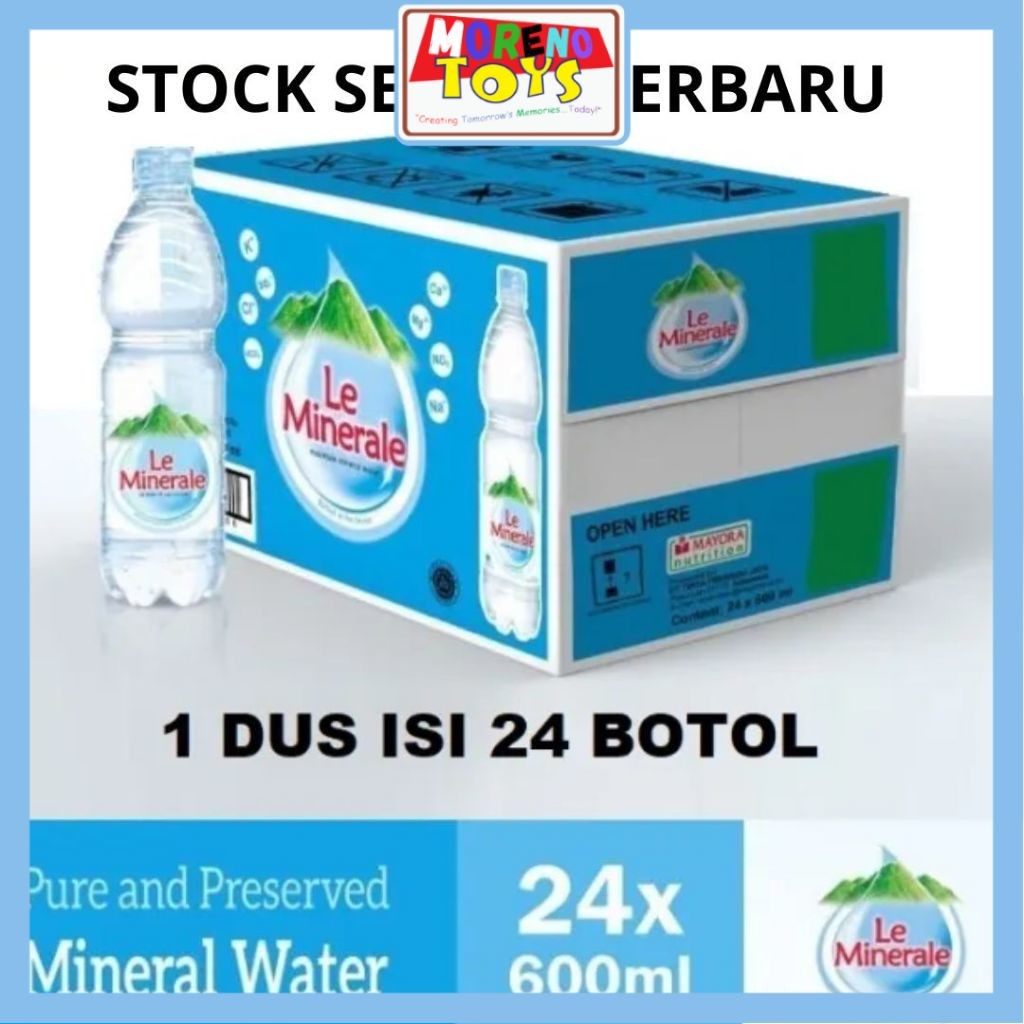 

Air Mineral LE MINERALE LEMINERAL 600 ML Isi 24 Botol PER DUS PER KARTON Termurah