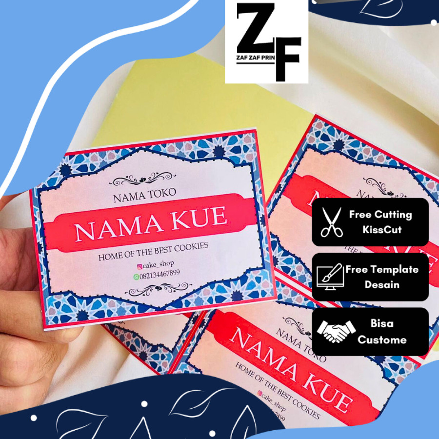 

ZAF Sticker Label Idul Fitri - Sticker Toples Kue Kering - Stiker Persegi Panjang bahan chromo