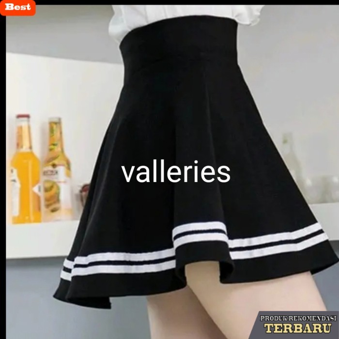 rok wanita kekinian ROK GOLF JUMBO,ROK TENIS JUMBO,ROK BADMINTON JUMBO,ROK WANITA JUMBO - Hitam, L