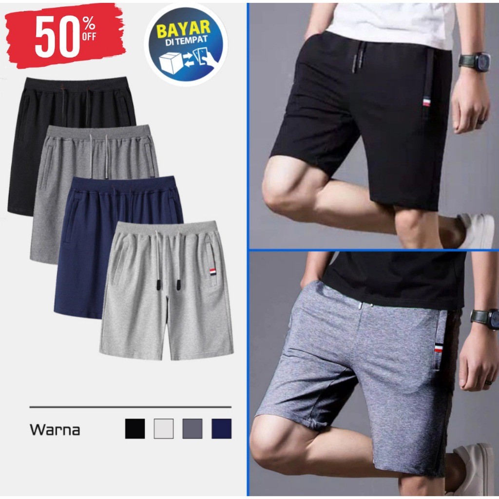 Celana Pendek Tebal Muat Sampe BB 70kg Celana Jogger Katun Fleece Premium Size L XL Celana Jogger Pe