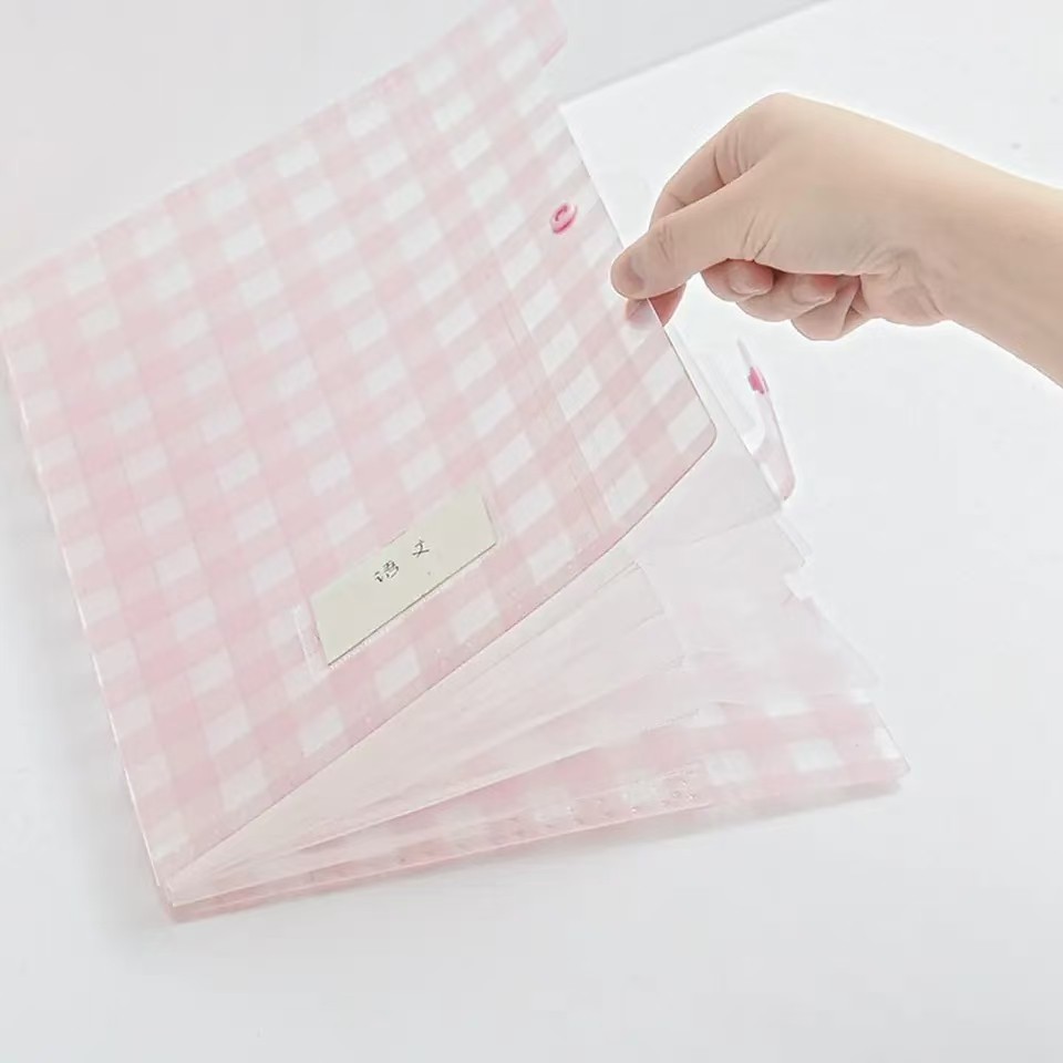 

Expandable File Folder Holder Large Capacity Keeper Bill Accordion Bag Portable Receipt Pink Document Student