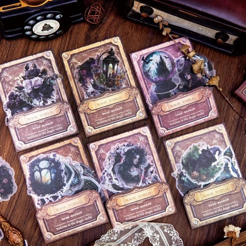 

Journamm 30pcs/pack Vintage Magic Theme PET Stickers DIY Scrapbooking Materials Collage Junk Journal Decor Sticker Stationery