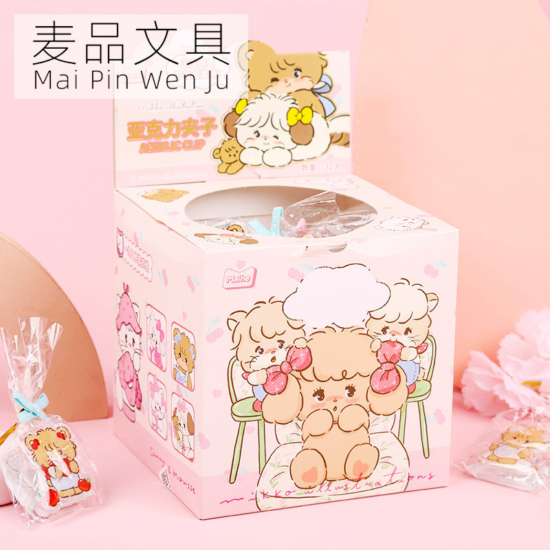 

Cartoon Cute Mikko Acrylic Clamp Creative Shape Cute Student Data File Clamp