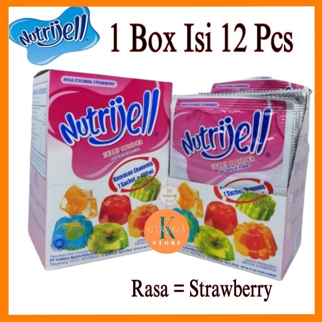 

LAKU Nutrijell Ekonomis 10gr 1 Box Isi 12 Sachet Varian Banyak Rasa BPOM Halal Orinal