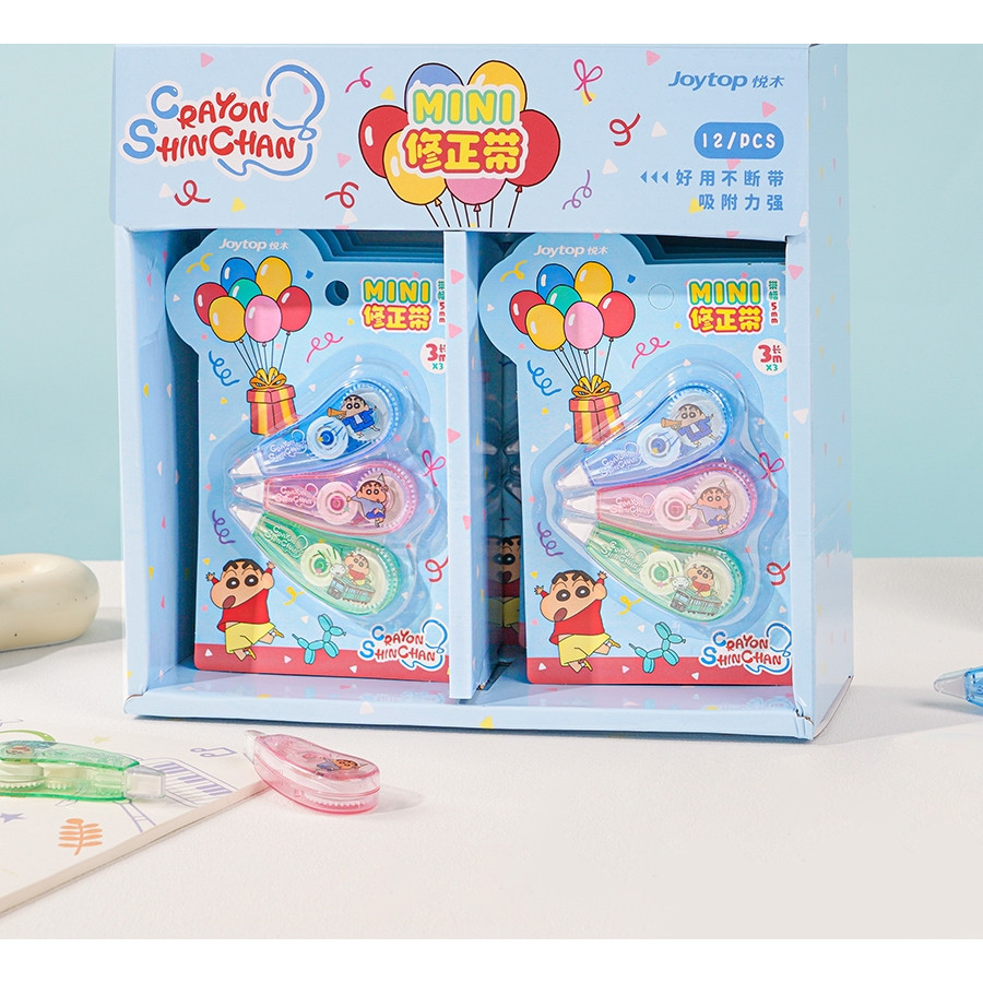 

3PCS Correction Tape Tip X Kertas Crayon Shinchan // 4PCS Correction Tape Stitch Tip X Sinchan Joytop