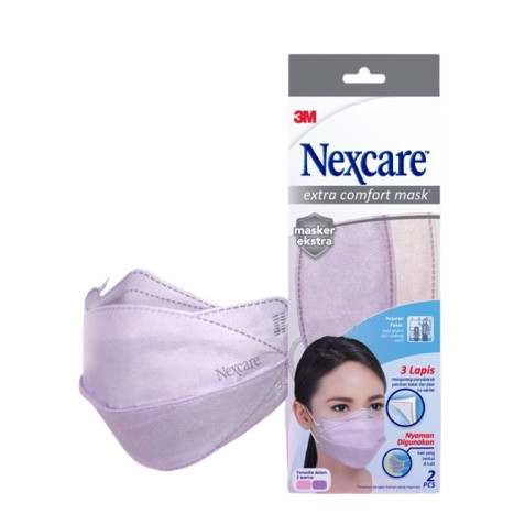 3M Nexcare MC-21 Extra Comfort Mask / Masker 3 Lapis / 2 Warna - 2 pcs - Pharma Mart