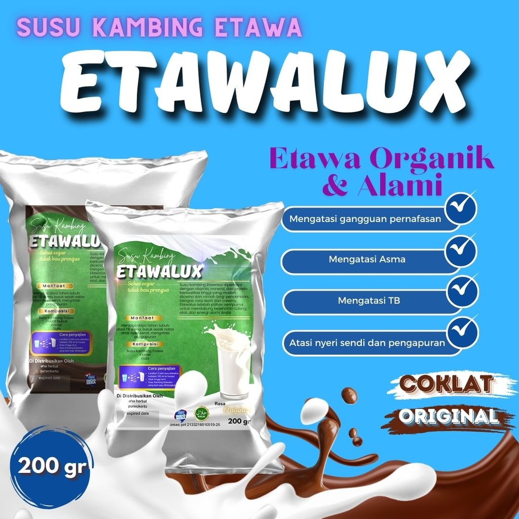 

susu kambing etawa GRADE A ETAWALUX bubuk kemasan 200 gr ALL VARIAN