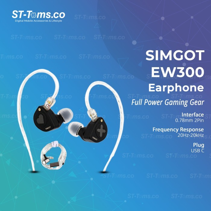 "R.V.Shop" - READY STOCK Simgot EW300 / EW 300 1DD+1Planar+1PZT Tribrid Driver IEMs In Ear Monitor E