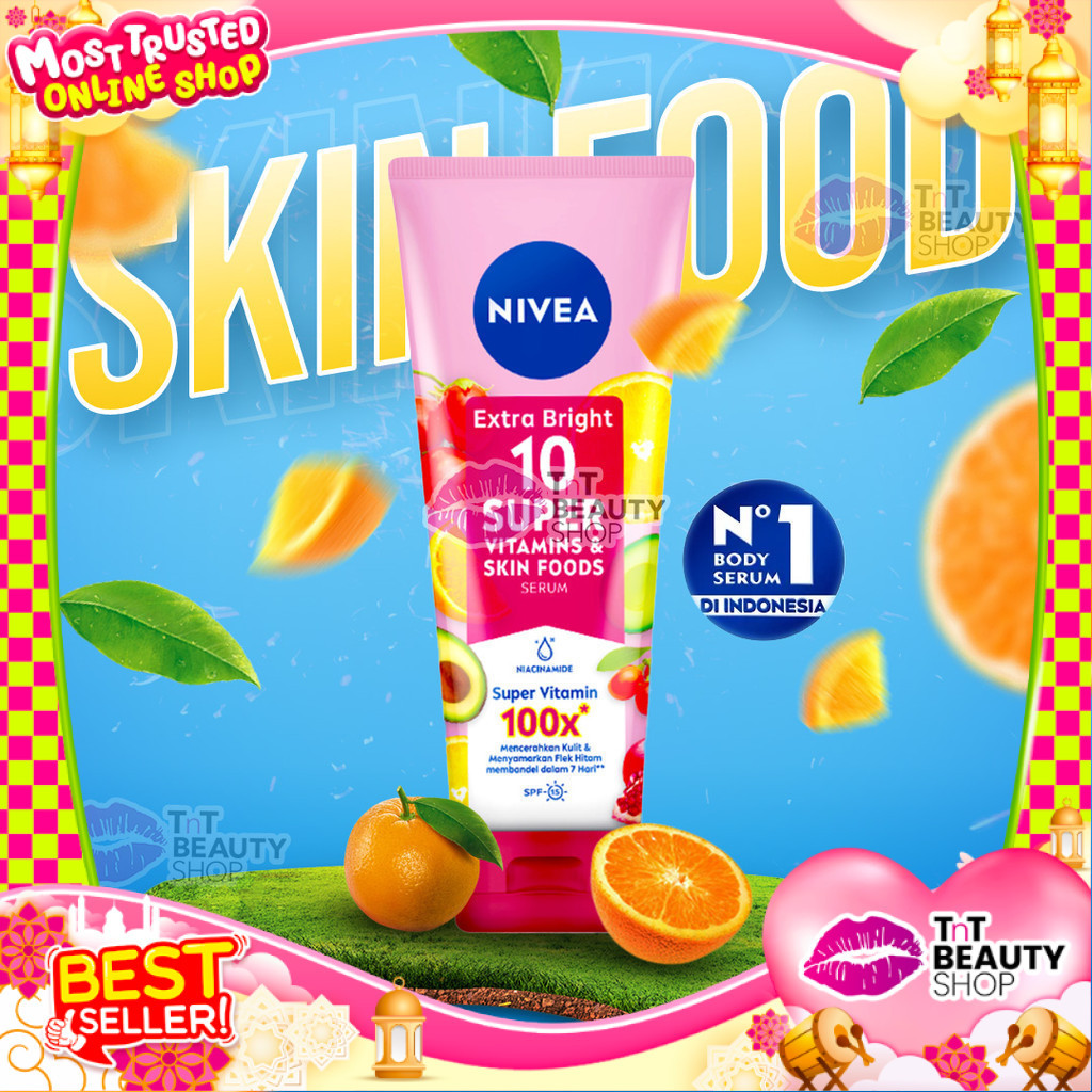 NIVEA Bright Body Serum 10 Super Vitamin & Skin Food + Niacinamide SPF15 180mL | TnT Beauty Shop