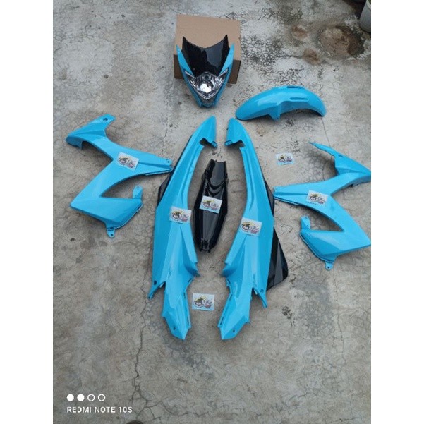 COVER BODY BELAKANG SUZUKI SATRIA F150 FACELIFT BODI SET SATRIA FU FL 2013 2014 2015 BIRU POLOS