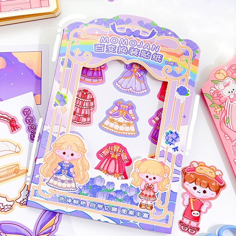 

24lembar label Lemari Anak Perempuan Kartun Lucu Girl