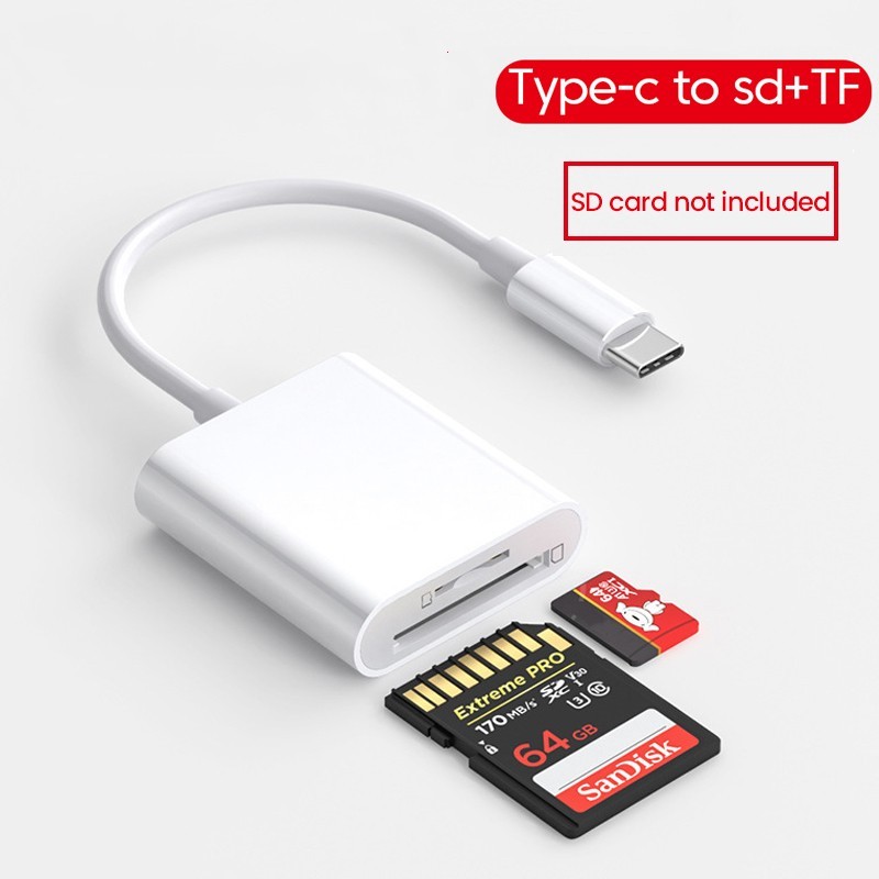 3 in 1 Card Reader Type C To SD/TF Memory Card Reader For Huawei Xiaomi iPad Tablet  USB Type C OTG 