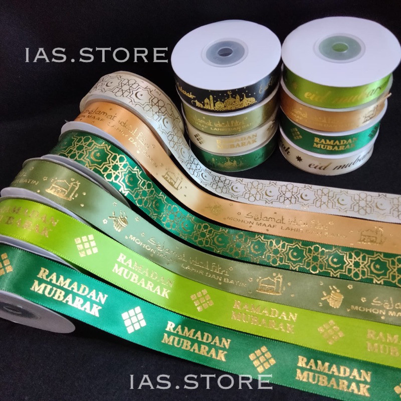 

[1Roll / 20yard] Pita Idul Fitri 1,25cm 2cm 2,5cm | Pita Lebaran | Pita Parcel Ramadan | Perroll