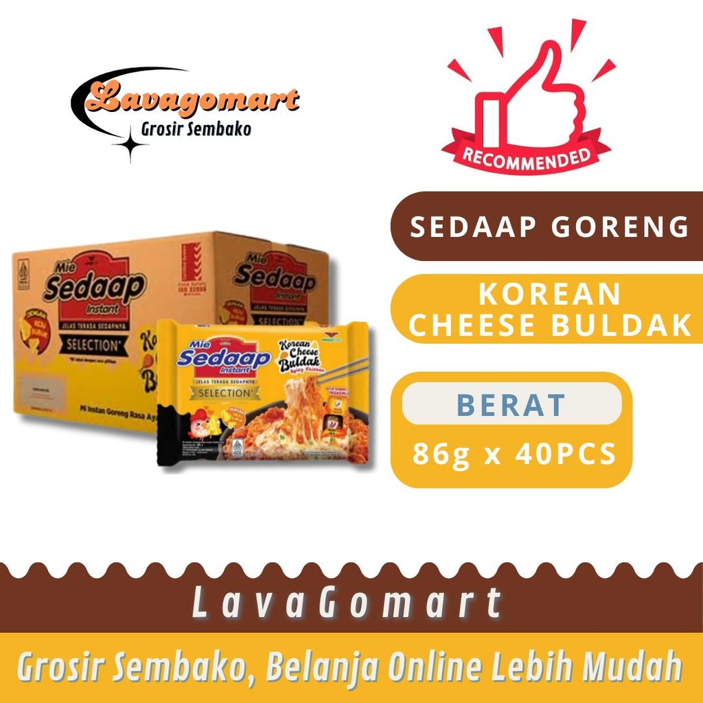 

SEDAAP MIE GORENG KOREAN CHEESE BULDAK 86g - 1 DUS - LAVAGOMART - BANDUNG