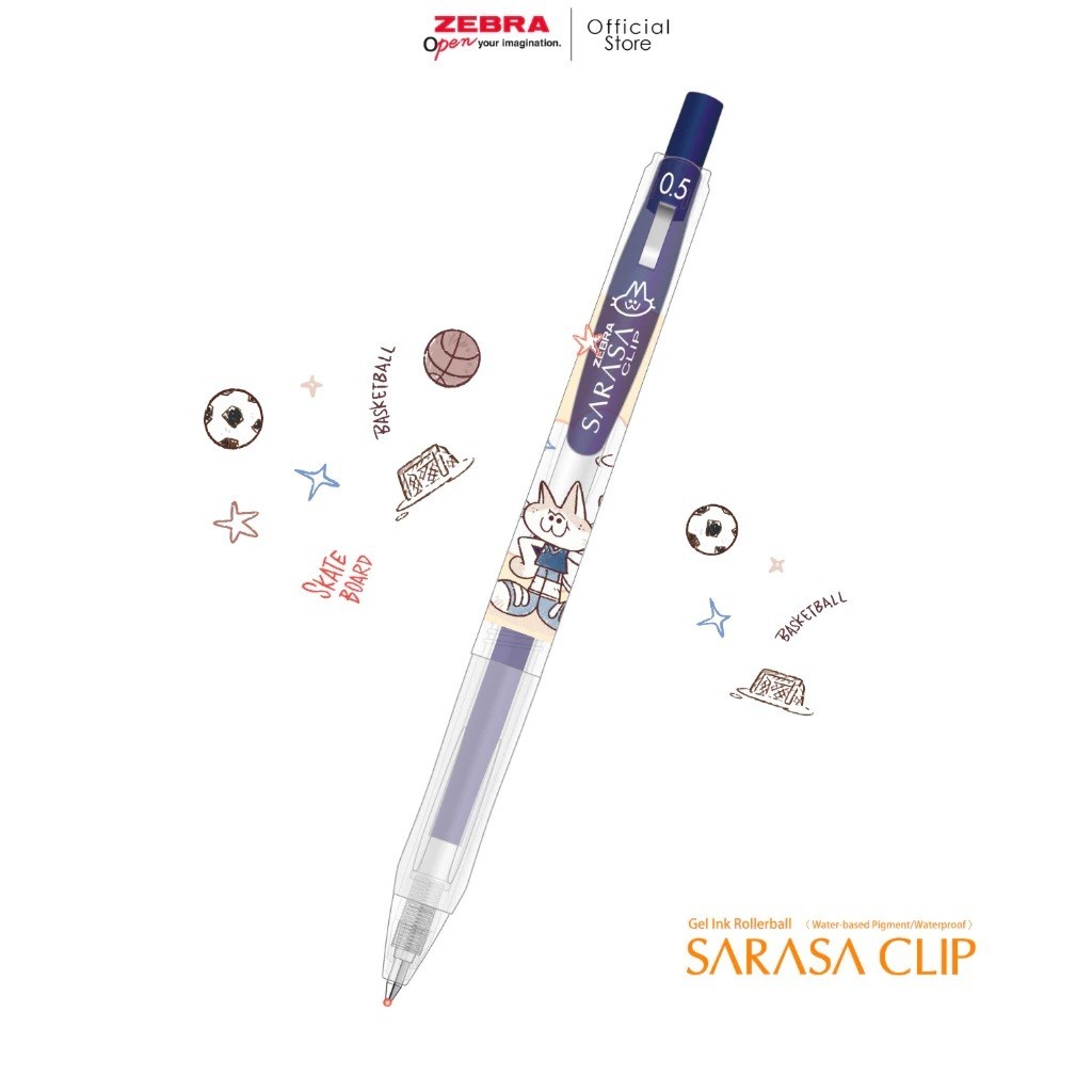 

HJK ZEBRA Sarasa 0.5mm Sports Cat Gel Pen SATUAN - Pulpen Pena Sarasa Karakter Kucing Murah