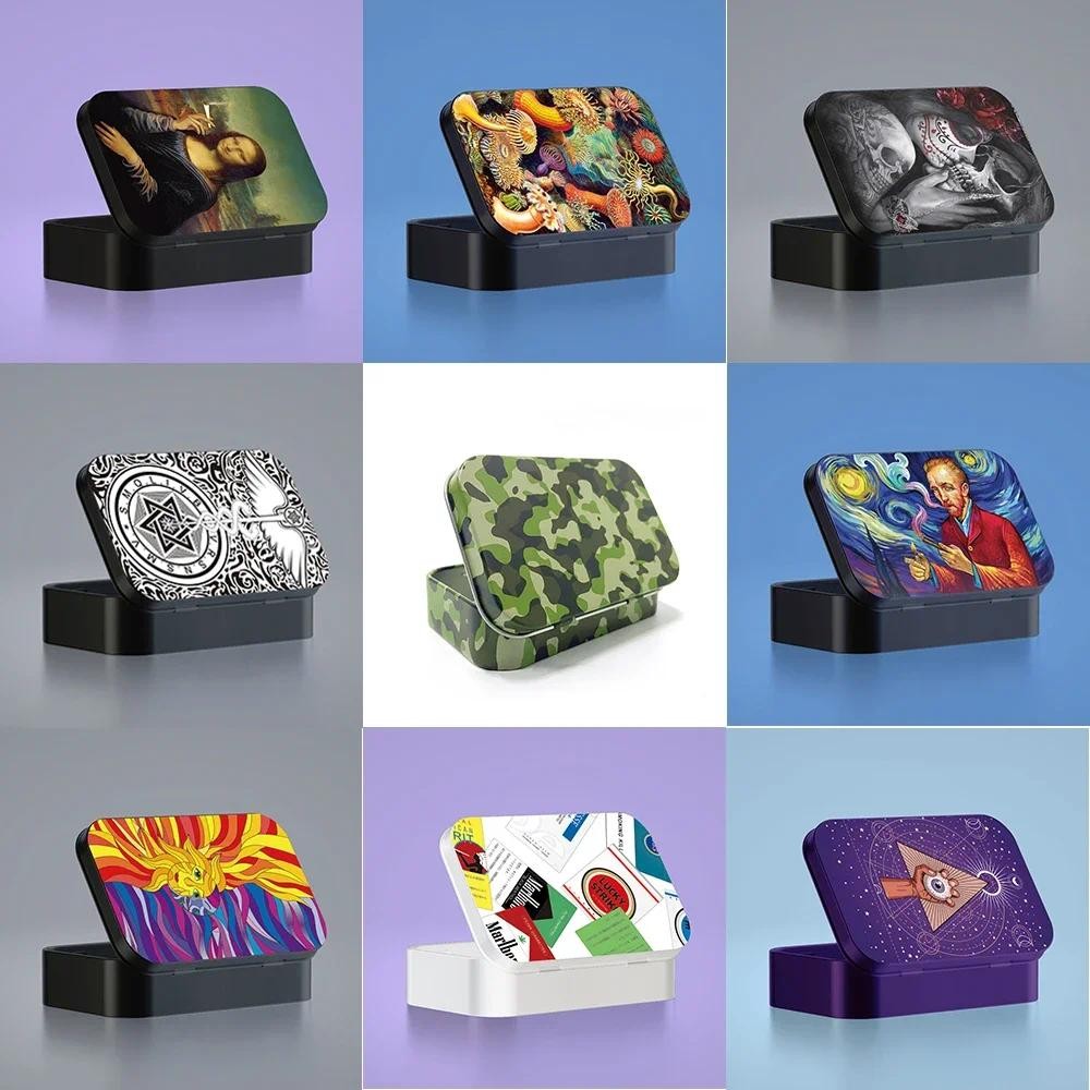 

Creative Tinplate Small Empty Metal Tin Flip Storage Box Case Organizer For Money Coin Candy Key Cigarette Earrings Drop Ship