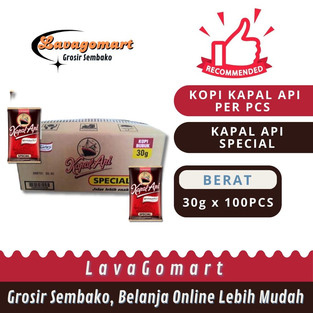 

KAPAL API KOPI BUBUK SPECIAL PCK 30g - 1 DUS - LAVAGOMART - BANDUNG