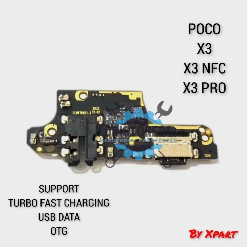 FLEXIBLE KONEKTOR CHARGER / PAPAN CON CAS XIAOMI POCO X3 NFC - X3 PRO ORIGINAL PLUS IC FAST CHARGER