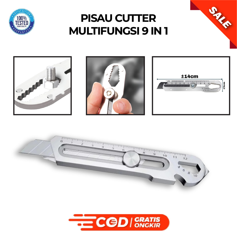 

Pisau Cutter Multifungsi 9 in 1 – Cutter Baja Anti Karat Heavy Duty