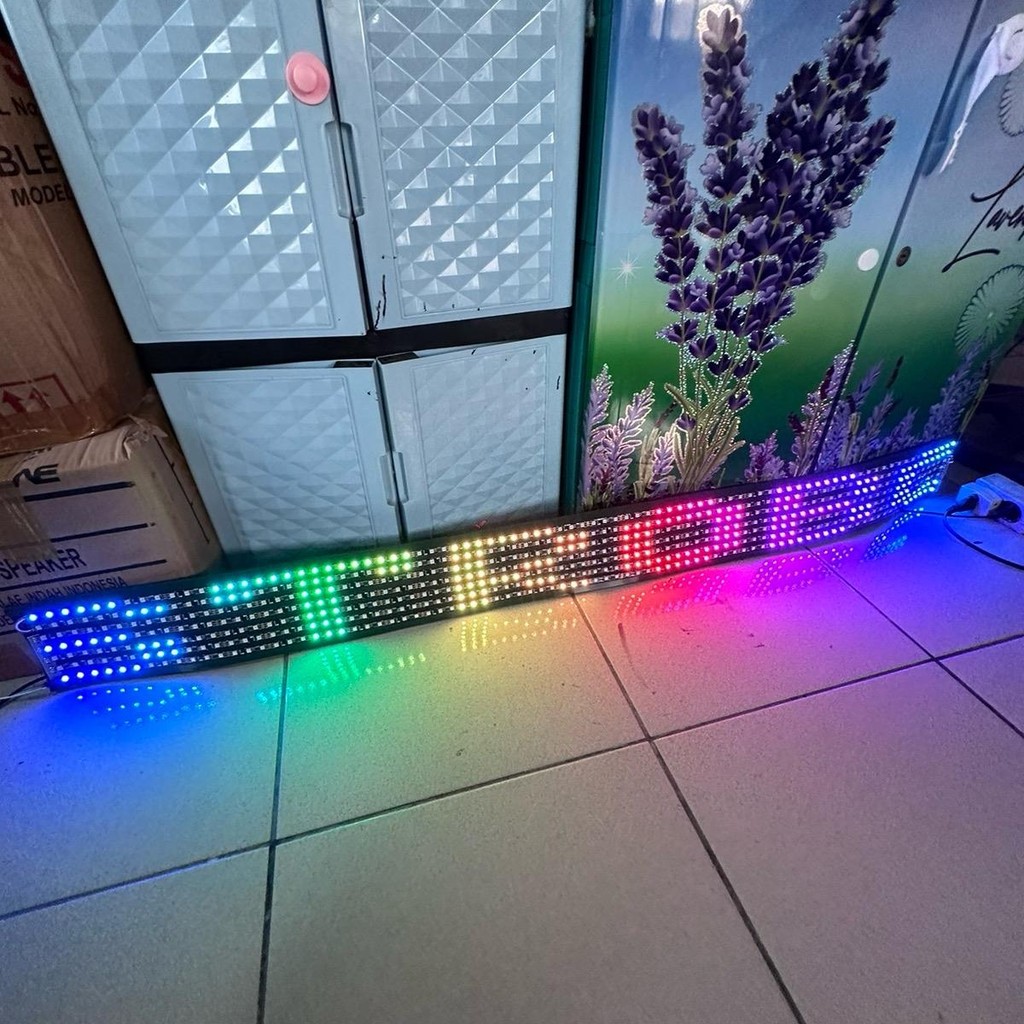 Strobo Running Text 7 Baris Lampu Led Fleksibel